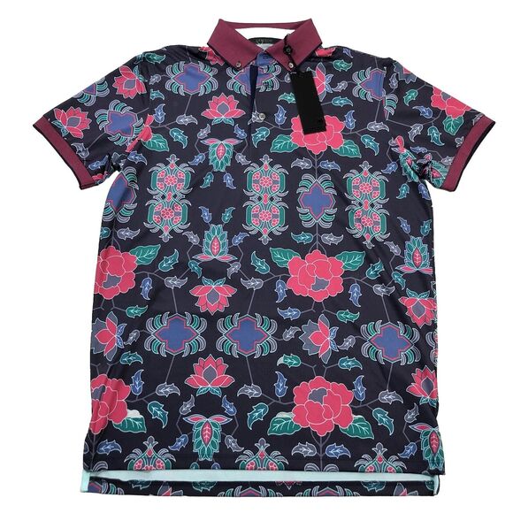 Greyson Other - NWT Greyson Golf Shirt Polo Mountain Laurel Print Men's Small Raven